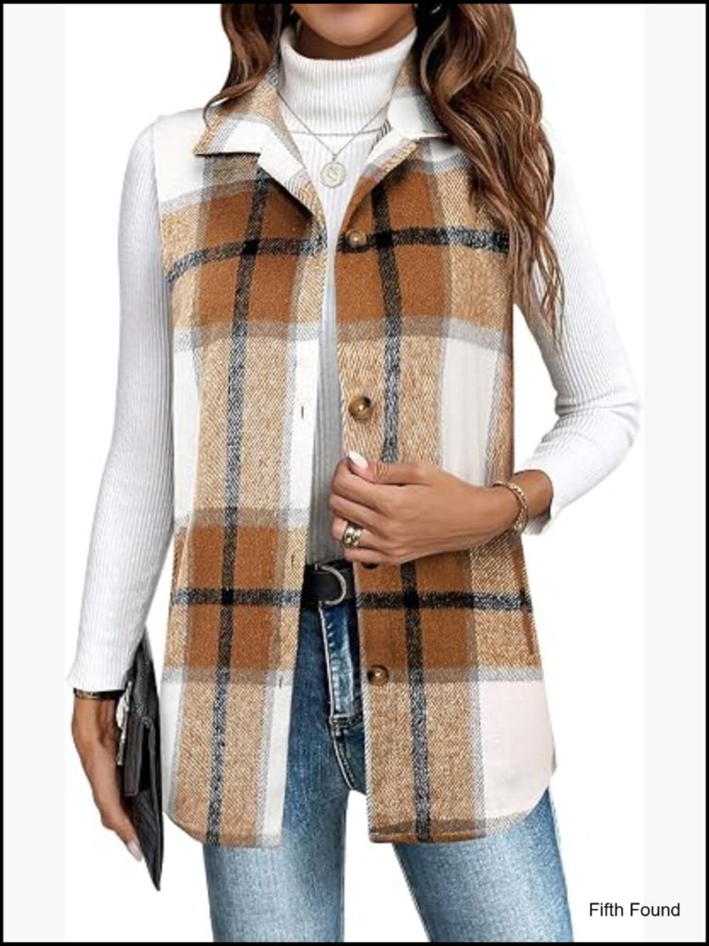 Sleeveless Flannel Plaid Vest with Pockets Button Down Jacket Casual Fall Layer - Picture 1 of 7